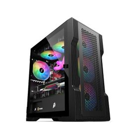 1stplayer Trilobite T3 Siyah 600W 80+ Rainbow 4x12 cm Fan Temperli Cam Mesh USB 3.0 M-ATX Bilgisayar Kasası