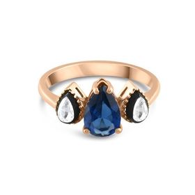 2.00 Karat Rose Altın Pırlanta Safir Yüzük