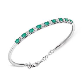 2.10 Ct Pırlantalı Markiz Zümrüt Bilezik