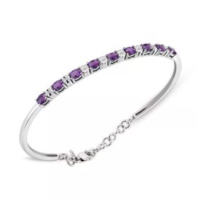2.10 Ct Pırlantalı Oval Ametist Bilezik