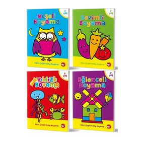 2 - 4 Yaş Boyama Kitapları Seti - 4 Kitap Takım - Beyaz Balina Yayınları