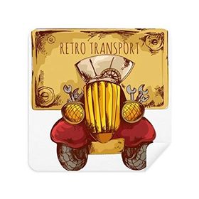 2 Adet Süet Kumaş Çizgi Film Retro Vintage Araba Taşımacılığı Britanya Bk Gözlükleri Temizleme Bezi Telefon Ekran Temizleyici