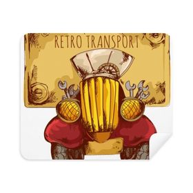 2 Adet Süet Kumaş Çizgi Film Retro Vintage Araba Taşımacılığı Britanya Bk Telefon Ekran Temizleyici Gözlük Temizleme Bezi