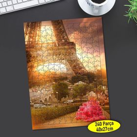 2 Gün Batımında Eyfel Kulesi Manzarası 240 Parça Puzzle Yapboz
