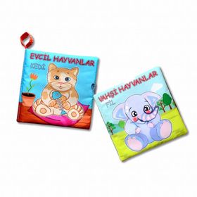 2 Kitap Tox Evcil Hayvanlar ve Vahşi Hayvanlar Kumaş Sessiz Kitap
