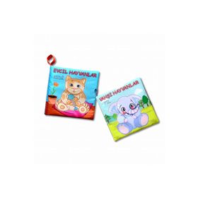 2 Kitap Tox Evcil Hayvanlar ve Vahşi Hayvanlar Kumaş Sessiz Kitap