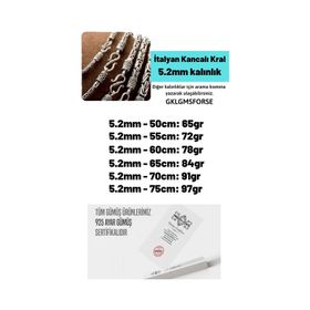 2 mm Zincir 240079804 İtalyan Kancalı Kral Model 925 Ayar Gümüş Erkek Kolye
