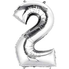 2 Rakam Gümüş 100 cm Folyo Balon