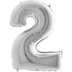 2 Rakamı Grabo Gümüş Folyo Balon