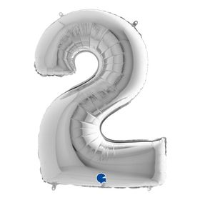 2 Rakamı Grabo Gümüş Folyo Balon