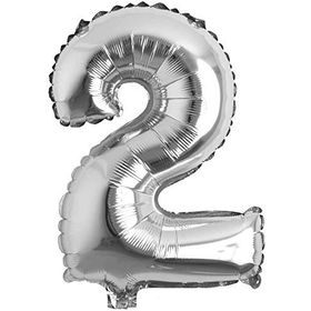 2 Rakamı Gümüş Folyo Balon