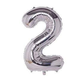 2 Rakamı Gümüş Folyo Balon