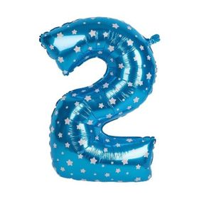 2 Rakamı Mavi 40 cm Folyo Balon