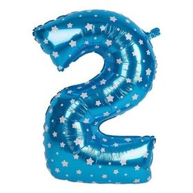 2 Rakamı Mavi 40 cm Folyo Balon