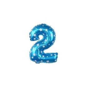 2 Rakamı Mavi 40 cm Folyo Balon
