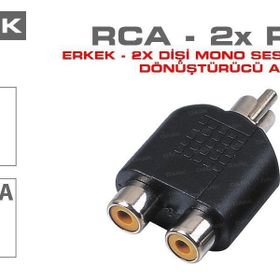 2 Rca Erkek 1 Rca Dişi Çevirici Adaptör