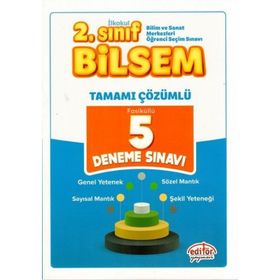 2. Sınıf Bilsem Tamamı Çözümlü 5 Deneme Sınavı - Editör Yayınları Komisyon