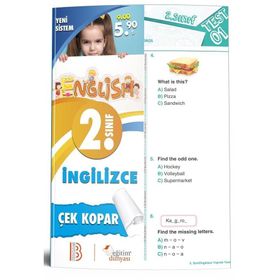 2. Sınıf İngilizce Çek Kopar Yaprak Test-Benim Hocam&Eğitim Dünyası