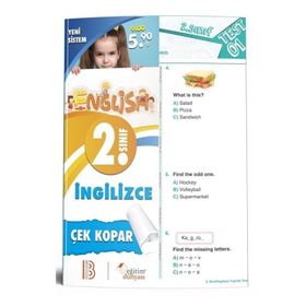 2. Sınıf İngilizce Çek Kopar Yaprak Test-Benim Hocam&Eğitim Dünyası