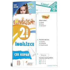 2. Sınıf İngilizce Çek Kopar Yaprak Test-Benim Hocam&Eğitim Dünyası