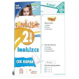 2. Sınıf İngilizce Çek Kopar Yaprak Test-Benim Hocam&Eğitim Dünyası