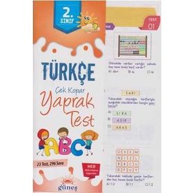 2. Sınıf Türkçe Çek Kopar Yaprak Test Güneş Yayın Dağıtım