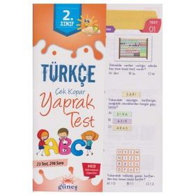 2. Sınıf Türkçe Çek Kopar Yaprak Test Güneş Yayın Dağıtım
