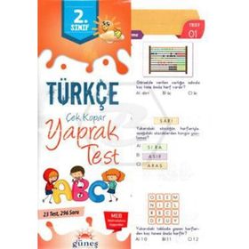 2. Sınıf Türkçe Çek Kopar Yaprak Test Güneş Yayın Dağıtım