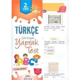 2. Sınıf Türkçe Çek Kopar Yaprak Test Güneş Yayın Dağıtım