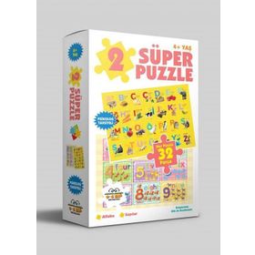 2 Süper Puzzle - Alfabe - Sayılar - 0-6 Yaş Yayınları