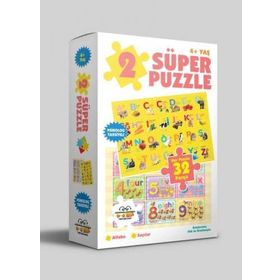 2 Süper Puzzle - Alfabe - Sayılar - 0-6 Yaş Yayınları