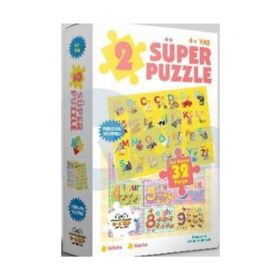 2 Süper Puzzle - Alfabe - Sayılar - 0-6 Yaş Yayınları