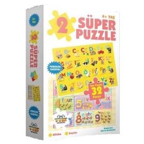 2 Süper Puzzle - Alfabe - Sayılar - 0-6 Yaş Yayınları