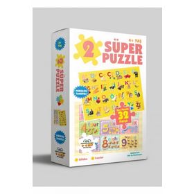 2 Süper Puzzle - Alfabe - Sayılar - 0-6 Yaş Yayınları