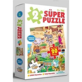 2 Süper Puzzle Çiftlik Hayvanları - Vahşi Hayvanlar 2+ Yaş - 0-6 Yaş Yayınları