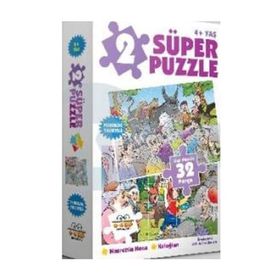 2 Süper Puzzle Nasrettin Hoca - Keloğlan 32 Parça
