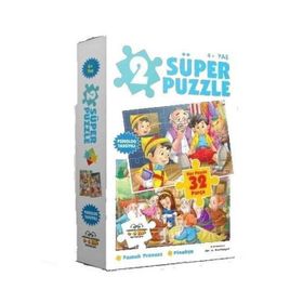 2 Süper Puzzle Pamuk Prenses - Pinokyo 32 Parça