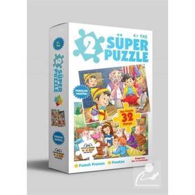 2 Süper Puzzle Pamuk Prenses - Pinokyo 32 Parça
