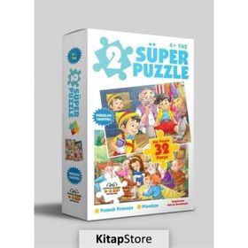2 Süper Puzzle Pamuk Prenses - Pinokyo 32 Parça