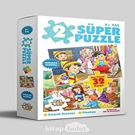 2 Süper Puzzle Pamuk Prenses - Pinokyo 32 Parça
