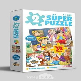 2 Süper Puzzle Pamuk Prenses - Pinokyo 32 Parça