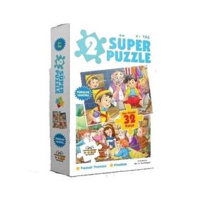 2 Süper Puzzle Pamuk Prenses - Pinokyo 32 Parça