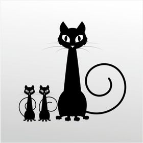 20 cm Aile Kedisi Folyo Sticker