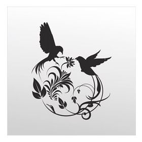 20 cm Kuş Deseni Folyo Sticker