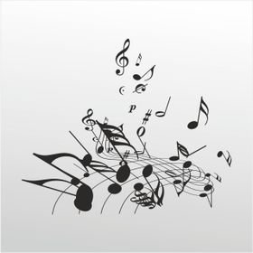 20 cm Müzik Notaları Folyo Sticker