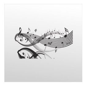 20 cm Müzik Notaları Folyo Sticker