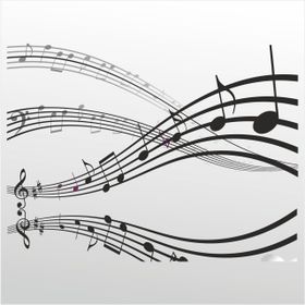 20 cm Müzik Notaları Folyo Sticker