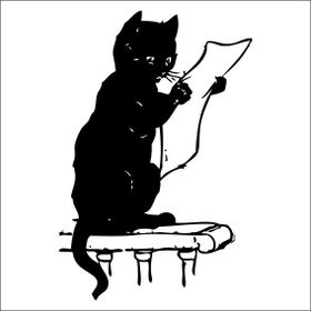 20 cm Okuyan Kedi Folyo Sticker