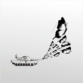20 cm Tank Ve Kelebek Folyo Sticker