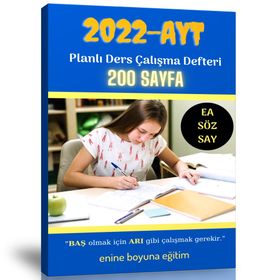 200 Sayfa AYT Planlı Ders Çalışma Defteri
